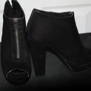 Black Peep Toe Booties